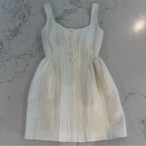 Self-Portrait Cream Boucle Mini Dress